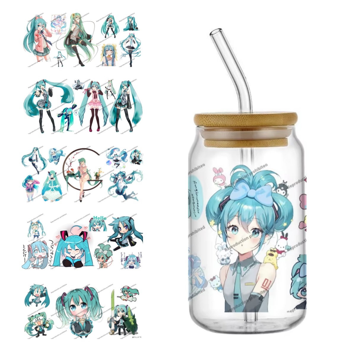 Car Accessories Nz - Hatsune Miku UV DTF Cup Wrap