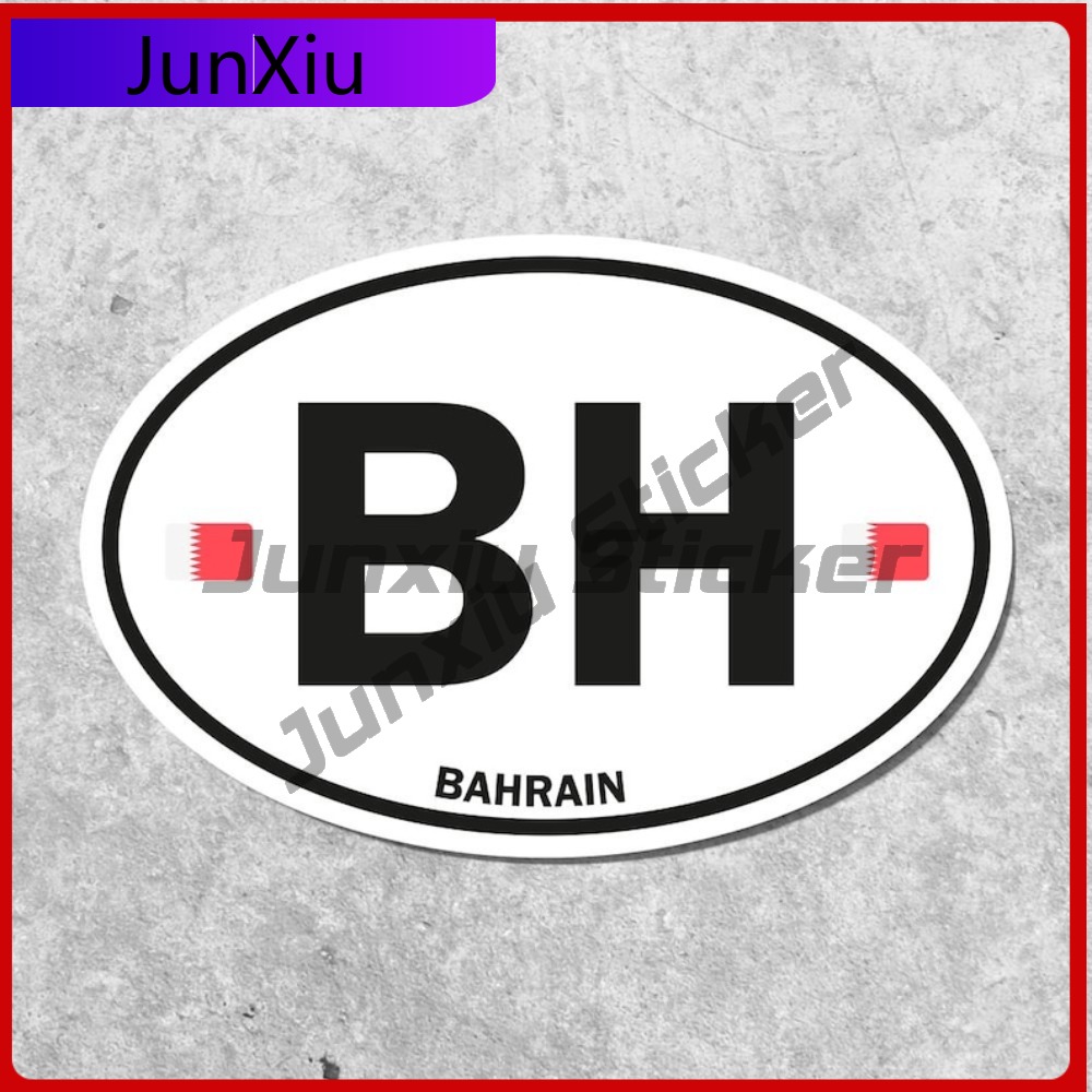 Bahrain Flag Sticker Oval-shap - Car Accessories Bahrain review and price